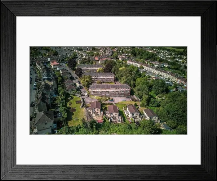 Framed Print : Aerial drone view of Midsummer Buildings, in the Fairfield Park part of Bath UK. (24-08-2023) Framed Print : Aerial drone view of Midsummer Buildings, in the Fairfield Park part of Bath UK. (24-08-2023)