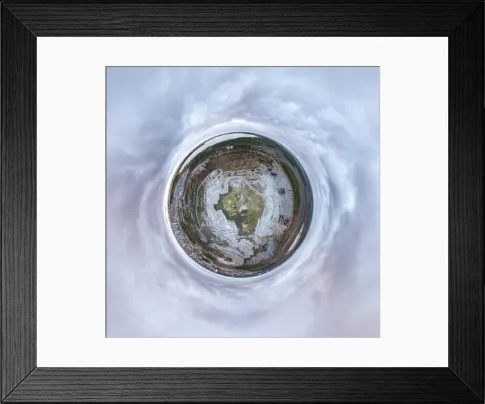 Framed Print : Stone quarry in the forest. Flying over the autumn mixed forest during sunset Framed Print : Stone quarry in the forest. Flying over the autumn mixed forest during sunset