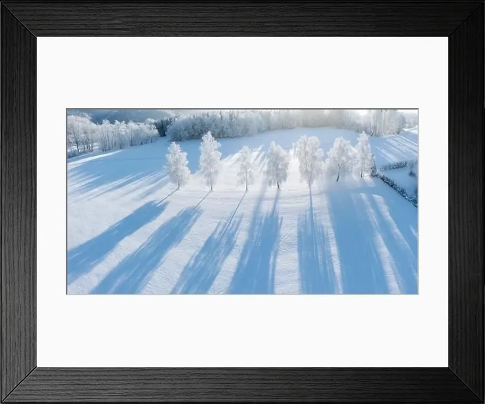 Framed Print : Aerial view to winter landscape Framed Print : Aerial view to winter landscape