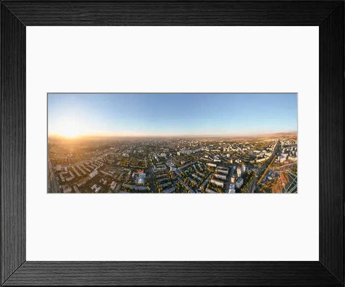 Framed Print : Aerial panoramic view of Bishkek city Kyrgyzstan with snow-capped mountains Framed Print : Aerial panoramic view of Bishkek city Kyrgyzstan with snow-capped mountains