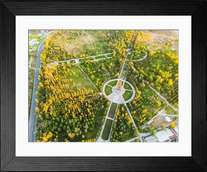 Framed Print : Aerial view of Victory park in Bishkek city Kyrgyzstan Framed Print : Aerial view of Victory park in Bishkek city Kyrgyzstan