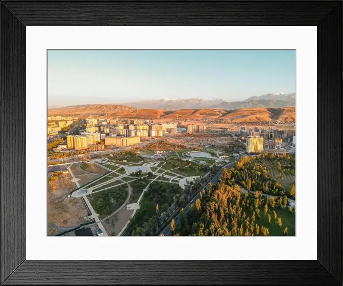 Framed Print : Aerial view of Victory park in Bishkek city Kyrgyzstan and Kyrgyzstan and Azerbaijan friendship park in Bishkek city Framed Print : Aerial view of Victory park in Bishkek city Kyrgyzstan and Kyrgyzstan and Azerbaijan friendship park in Bishkek city