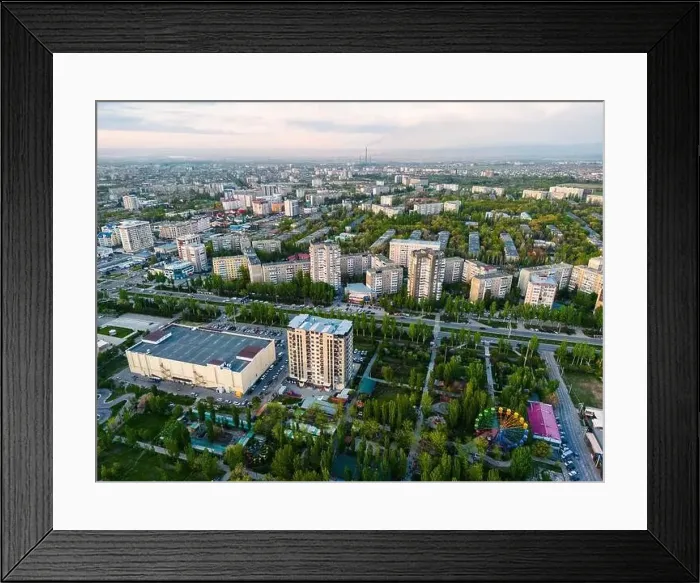 Framed Print : Aerial view of Bishkek city Kyrgyzstan Framed Print : Aerial view of Bishkek city Kyrgyzstan