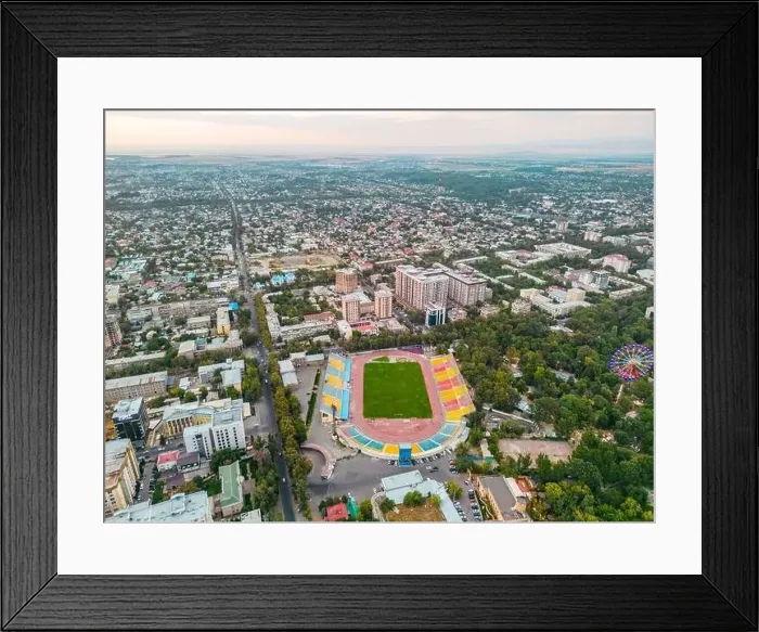 Framed Print : Bishkek, Kyrgyzstan - May 13, 2023: Aerial view of Bishkek city Kyrgyzstan Framed Print : Bishkek, Kyrgyzstan - May 13, 2023: Aerial view of Bishkek city Kyrgyzstan