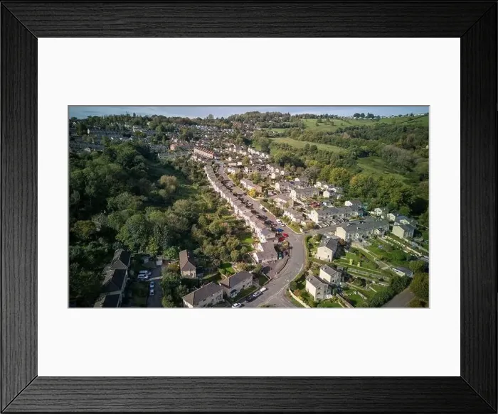 Framed Print : Aerial drone view over Fairfield Avenue, in the Fairfield Park area of Bath UK. (17-10-2023) Framed Print : Aerial drone view over Fairfield Avenue, in the Fairfield Park area of Bath UK. (17-10-2023)