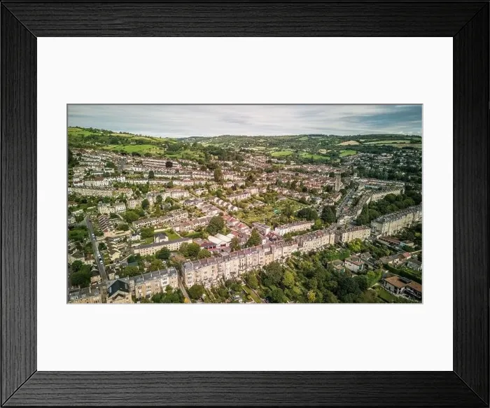 Framed Print : Aerial drone view over Larkhall and Fairfield Park, Bath UK. (24-08-2023) Framed Print : Aerial drone view over Larkhall and Fairfield Park, Bath UK. (24-08-2023)