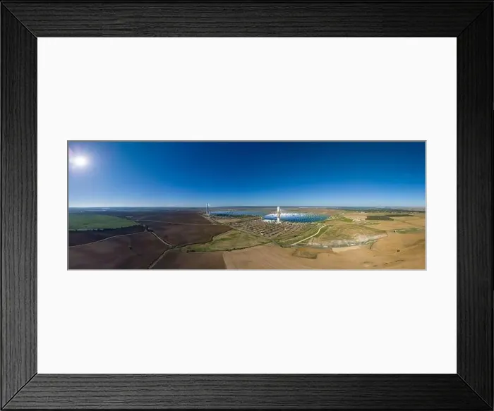 Framed Print : A concentrating solar power tower plant operating near Sevilla, Andalusia, Spain