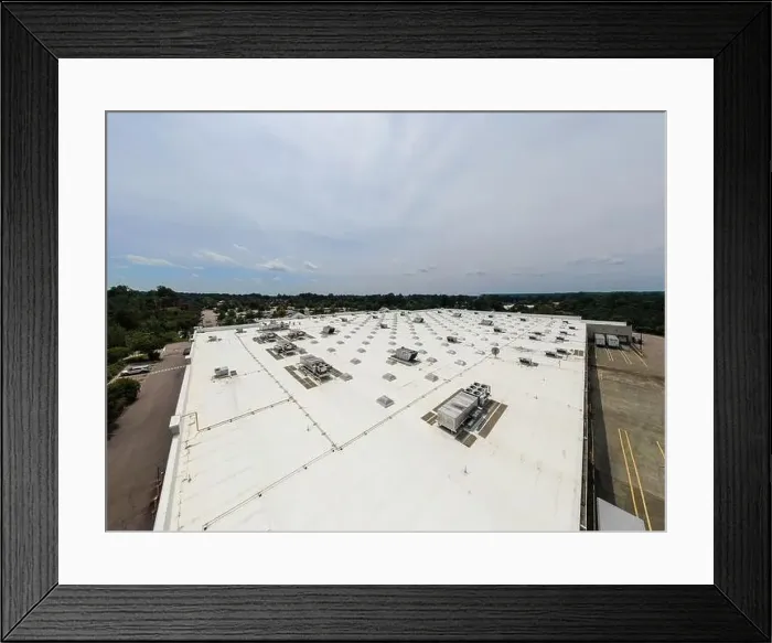 Framed Print : Drone photos of commercial roofs Framed Print : Drone photos of commercial roofs