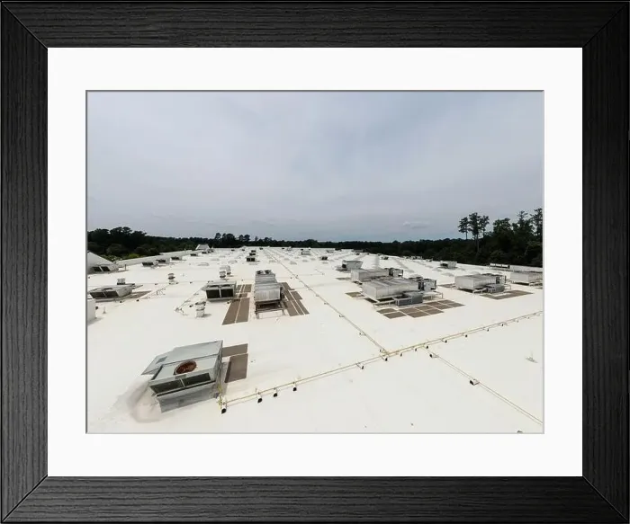 Framed Print : Drone photos of commercial roofs Framed Print : Drone photos of commercial roofs