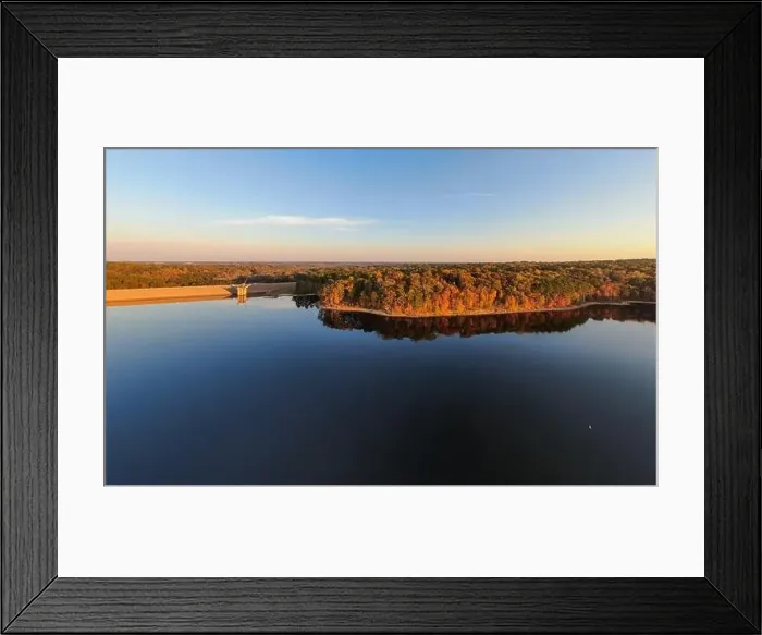Framed Print : Fall Foliage at Falls Lake, Raleigh NC - Drone Framed Print : Fall Foliage at Falls Lake, Raleigh NC - Drone