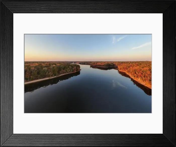 Framed Print : Fall Foliage at Falls Lake, Raleigh NC - Drone Framed Print : Fall Foliage at Falls Lake, Raleigh NC - Drone