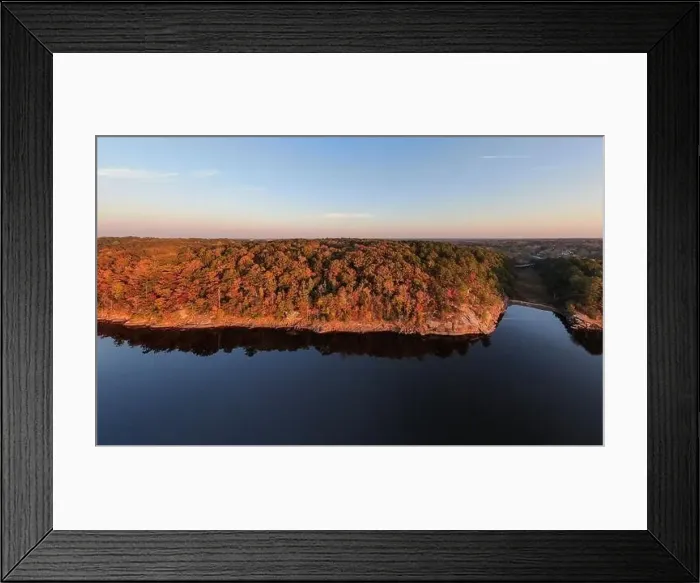 Framed Print : Fall Foliage at Falls Lake, Raleigh NC - Drone Framed Print : Fall Foliage at Falls Lake, Raleigh NC - Drone