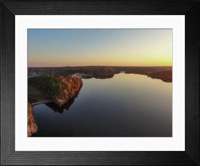 Framed Print : Fall Foliage at Falls Lake, Raleigh NC - Drone Framed Print : Fall Foliage at Falls Lake, Raleigh NC - Drone