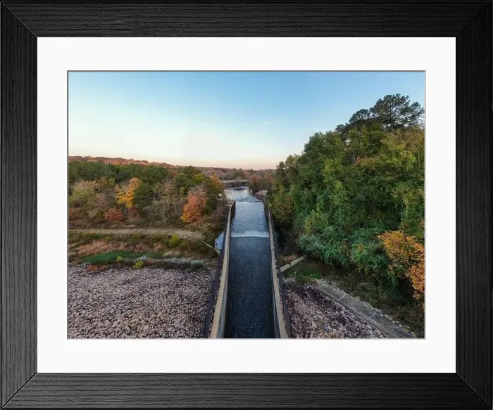 Framed Print : Fall Foliage at Falls Lake, Raleigh NC - Drone Framed Print : Fall Foliage at Falls Lake, Raleigh NC - Drone