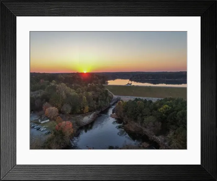 Framed Print : Fall Foliage at Falls Lake, Raleigh NC - Drone Framed Print : Fall Foliage at Falls Lake, Raleigh NC - Drone