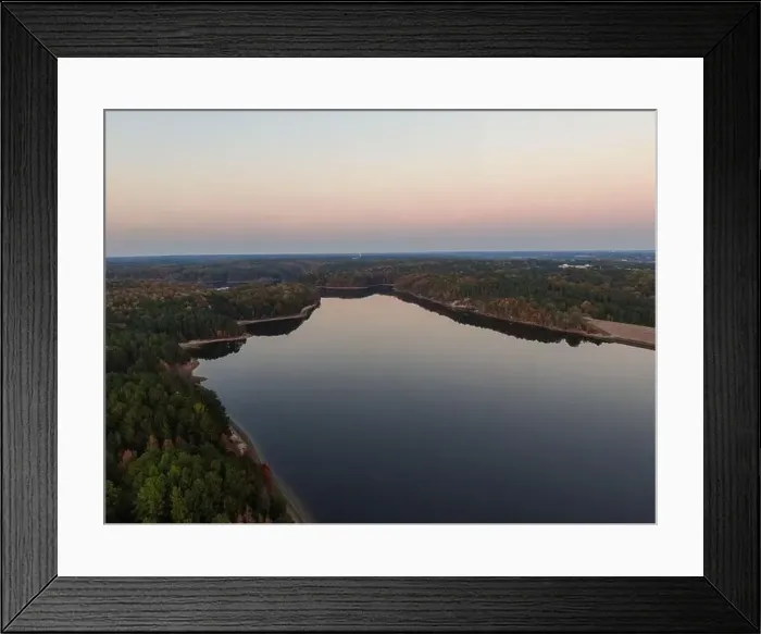 Framed Print : Fall Foliage at Falls Lake, Raleigh NC - Drone Framed Print : Fall Foliage at Falls Lake, Raleigh NC - Drone