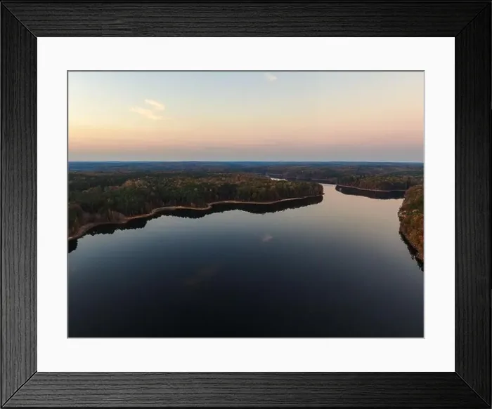 Framed Print : Fall Foliage at Falls Lake, Raleigh NC - Drone Framed Print : Fall Foliage at Falls Lake, Raleigh NC - Drone
