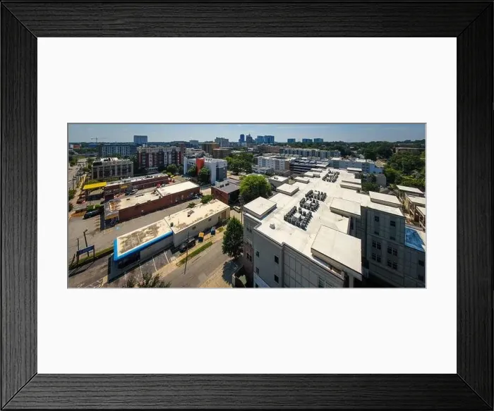 Framed Print : stock drone images of north hills in raleigh north carolina on a bright sunny day Framed Print : stock drone images of north hills in raleigh north carolina on a bright sunny day
