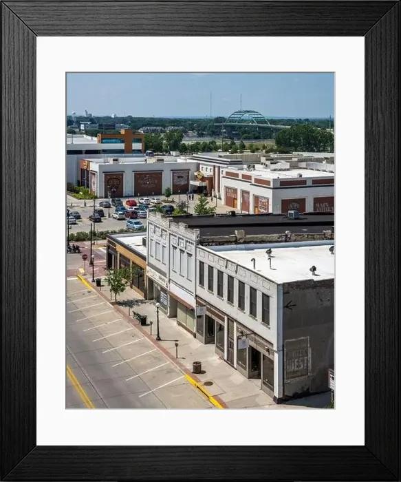 Framed Print : Aerial view of downtown Sioux City