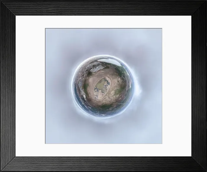 Framed Print : Autumn forest on lake shore at sunset and city on horizon Framed Print : Autumn forest on lake shore at sunset and city on horizon