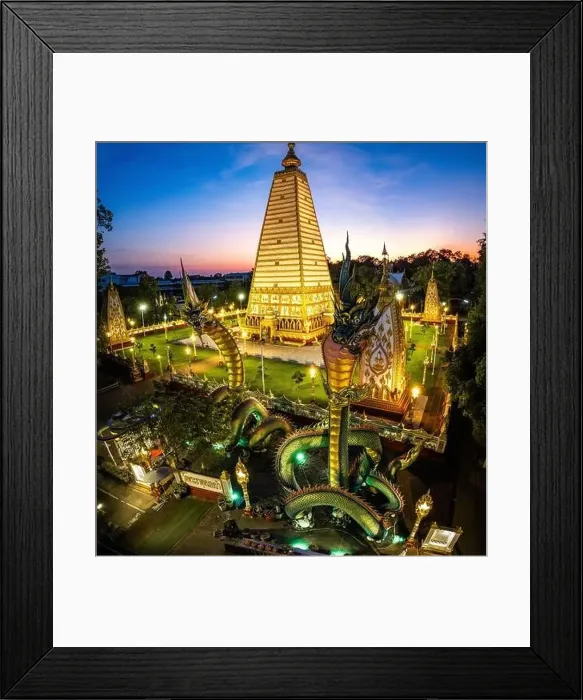Framed Print : Aerial view of Wat Phra That Nong Bua, in Ubon, Thailand, south east asia Framed Print : Aerial view of Wat Phra That Nong Bua, in Ubon, Thailand, south east asia