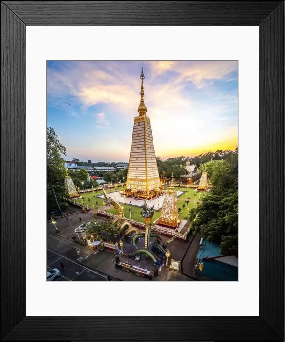 Framed Print : Aerial view of Wat Phra That Nong Bua, in Ubon, Thailand, south east asia Framed Print : Aerial view of Wat Phra That Nong Bua, in Ubon, Thailand, south east asia
