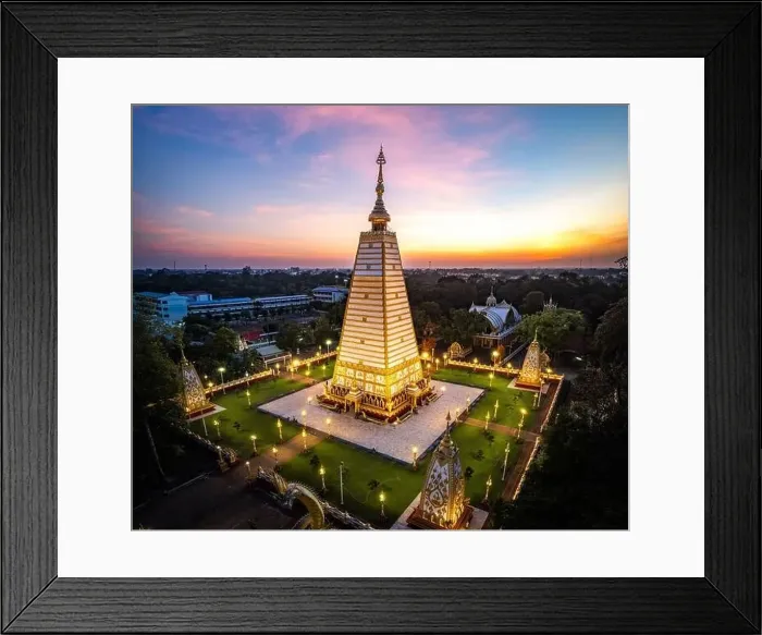 Framed Print : Aerial view of Wat Phra That Nong Bua, in Ubon, Thailand, south east asia Framed Print : Aerial view of Wat Phra That Nong Bua, in Ubon, Thailand, south east asia