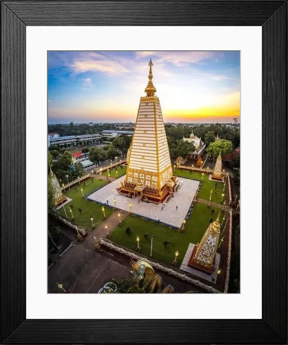 Framed Print : Aerial view of Wat Phra That Nong Bua, in Ubon, Thailand, south east asia Framed Print : Aerial view of Wat Phra That Nong Bua, in Ubon, Thailand, south east asia