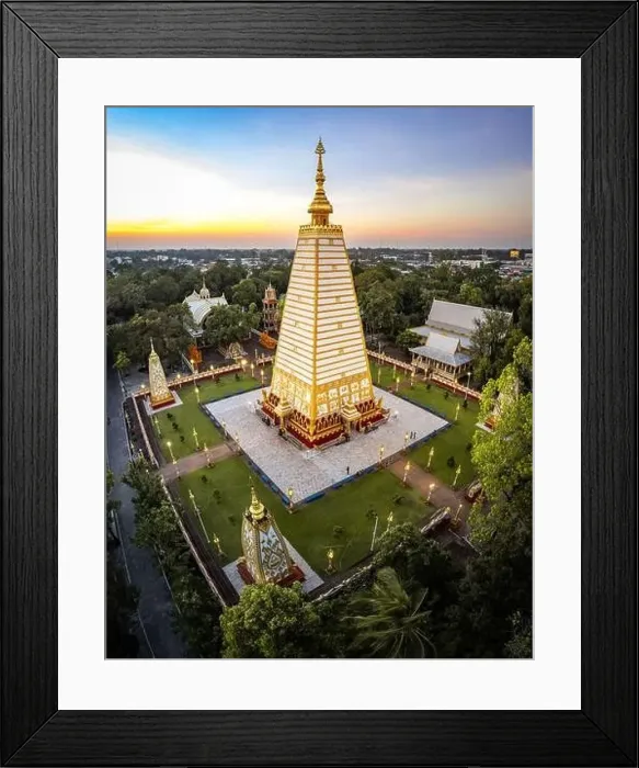 Framed Print : Aerial view of Wat Phra That Nong Bua, in Ubon, Thailand, south east asia Framed Print : Aerial view of Wat Phra That Nong Bua, in Ubon, Thailand, south east asia