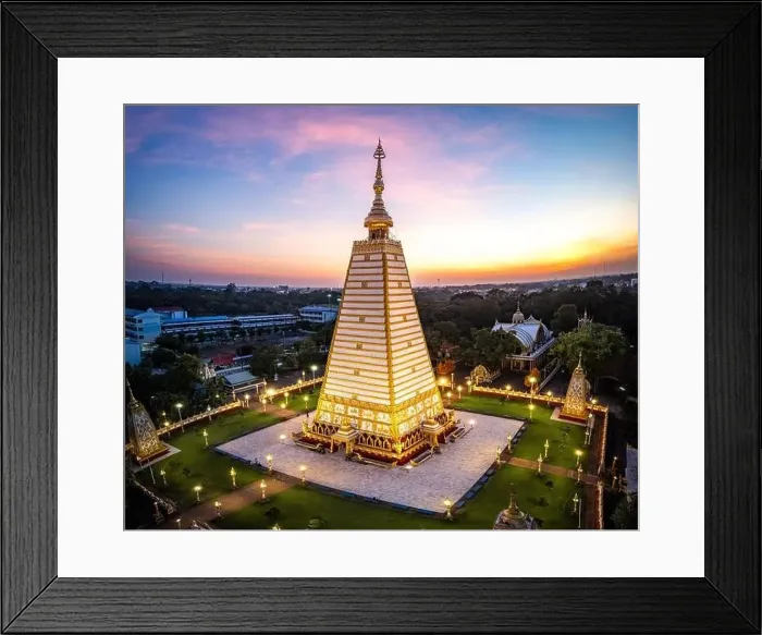 Framed Print : Aerial view of Wat Phra That Nong Bua, in Ubon, Thailand, south east asia Framed Print : Aerial view of Wat Phra That Nong Bua, in Ubon, Thailand, south east asia