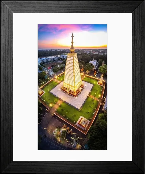 Framed Print : Aerial view of Wat Phra That Nong Bua, in Ubon, Thailand, south east asia Framed Print : Aerial view of Wat Phra That Nong Bua, in Ubon, Thailand, south east asia