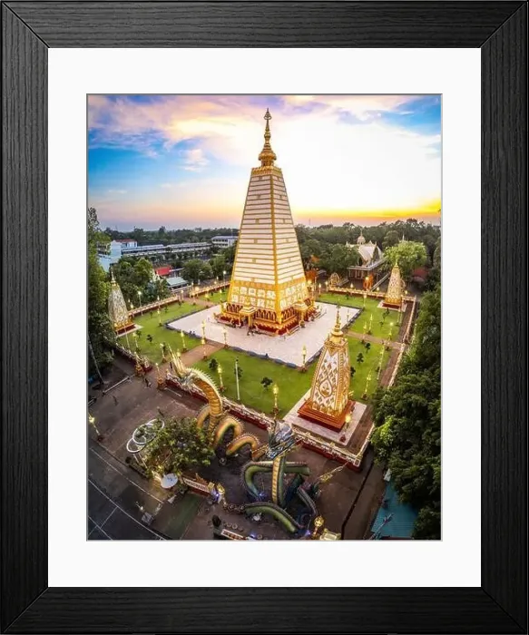 Framed Print : Aerial view of Wat Phra That Nong Bua, in Ubon, Thailand, south east asia Framed Print : Aerial view of Wat Phra That Nong Bua, in Ubon, Thailand, south east asia