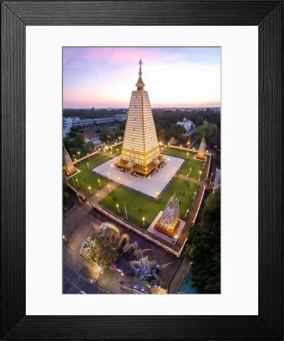 Framed Print : Aerial view of Wat Phra That Nong Bua, in Ubon, Thailand, south east asia Framed Print : Aerial view of Wat Phra That Nong Bua, in Ubon, Thailand, south east asia