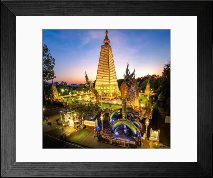 Framed Print : Aerial view of Wat Phra That Nong Bua, in Ubon, Thailand, south east asia Framed Print : Aerial view of Wat Phra That Nong Bua, in Ubon, Thailand, south east asia