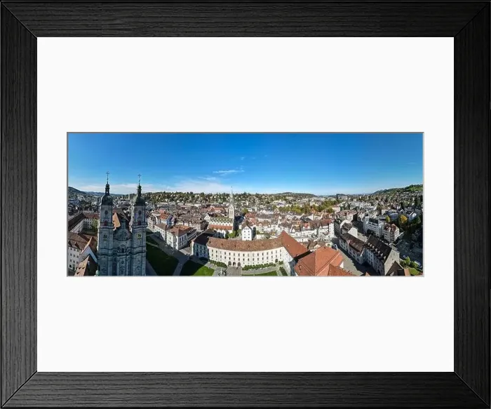 Framed Print : Drone view at the abbey of St Gall on Switzerland Framed Print : Drone view at the abbey of St Gall on Switzerland