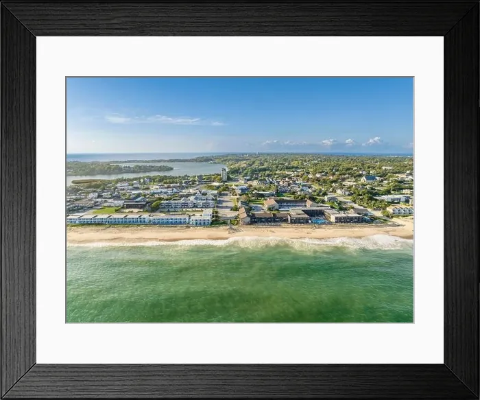 Framed Print : aerial view of montauk from the water Framed Print : aerial view of montauk from the water