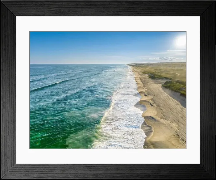 Framed Print : arial view of montauk beach, looking west Framed Print : arial view of montauk beach, looking west