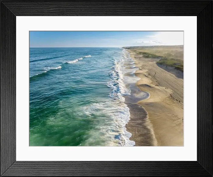 Framed Print : arial view of montauk beach, looking west Framed Print : arial view of montauk beach, looking west