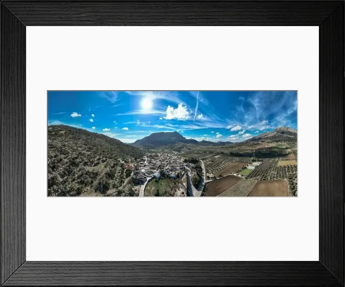 Framed Print : aerial view of the pretty white village of Alfarnatejo in the province of Malaga, Andalusia Framed Print : aerial view of the pretty white village of Alfarnatejo in the province of Malaga, Andalusia