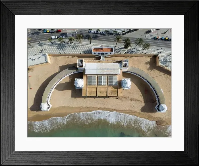 Framed Print : aerial view of the beach of la caleta in the city of Cádiz, Andalusia Framed Print : aerial view of the beach of la caleta in the city of Cádiz, Andalusia