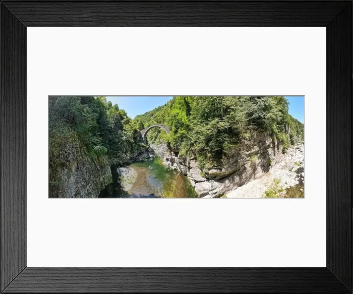 Framed Print : Drone view at the roman bridge of Intragna on the italian part of Switzerland Framed Print : Drone view at the roman bridge of Intragna on the italian part of Switzerland