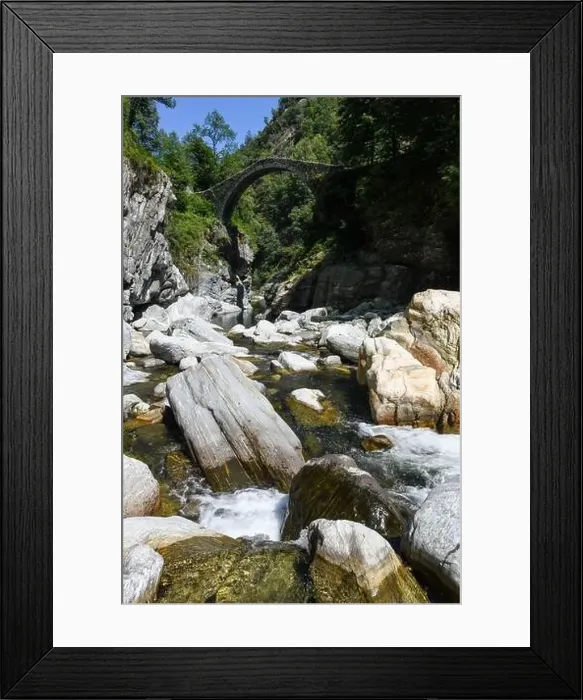 Framed Print : View at the roman bridge of Intragna on the italian part of Switzerland Framed Print : View at the roman bridge of Intragna on the italian part of Switzerland