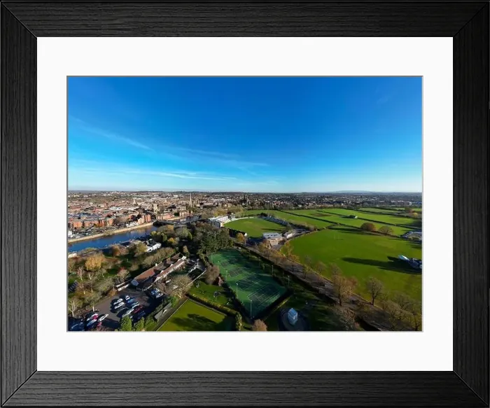 Framed Print : An aerial view of the town of Worcester in Worcestershire, UK Framed Print : An aerial view of the town of Worcester in Worcestershire, UK