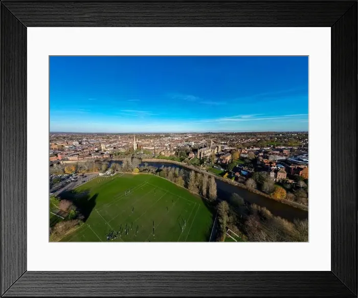 Framed Print : An aerial view of the town of Worcester in Worcestershire, UK Framed Print : An aerial view of the town of Worcester in Worcestershire, UK