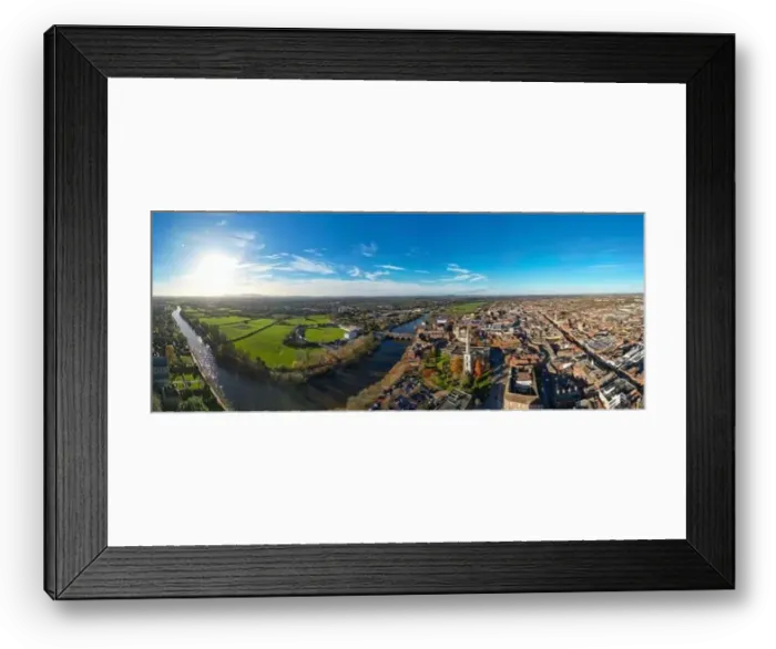 Framed Print : An aerial view of the town of Worcester in Worcestershire, UK Framed Print : An aerial view of the town of Worcester in Worcestershire, UK