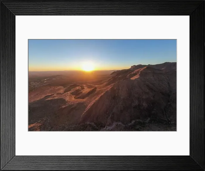 Framed Print : various drone images of the superstition mountains in gold canyon Arizona taken at different times of the day Framed Print : various drone images of the superstition mountains in gold canyon Arizona taken at different times of the day