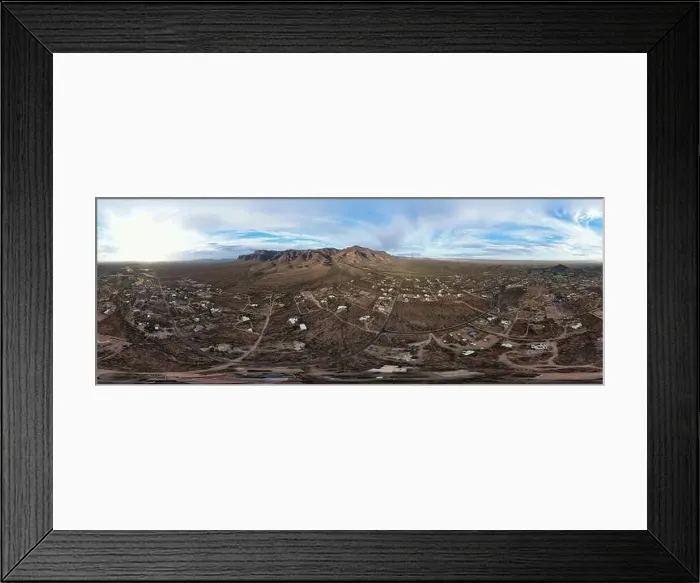 Framed Print : various drone images of the superstition mountains in gold canyon Arizona taken at different times of the day Framed Print : various drone images of the superstition mountains in gold canyon Arizona taken at different times of the day