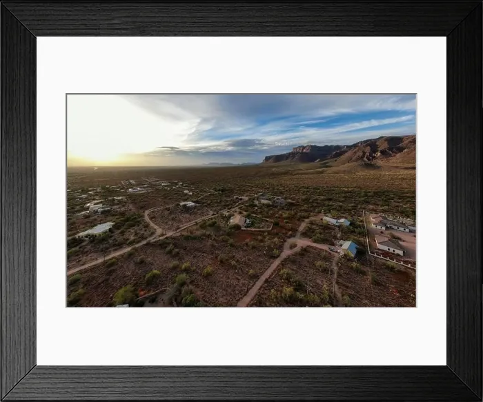 Framed Print : various drone images of the superstition mountains in gold canyon Arizona taken at different times of the day Framed Print : various drone images of the superstition mountains in gold canyon Arizona taken at different times of the day