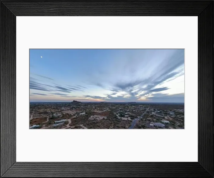 Framed Print : various drone images of the superstition mountains in gold canyon Arizona taken at different times of the day Framed Print : various drone images of the superstition mountains in gold canyon Arizona taken at different times of the day