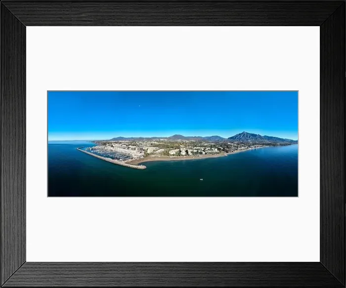 Framed Print : aerial drone view of Puerto Banus in Marbella town, Spain Framed Print : aerial drone view of Puerto Banus in Marbella town, Spain